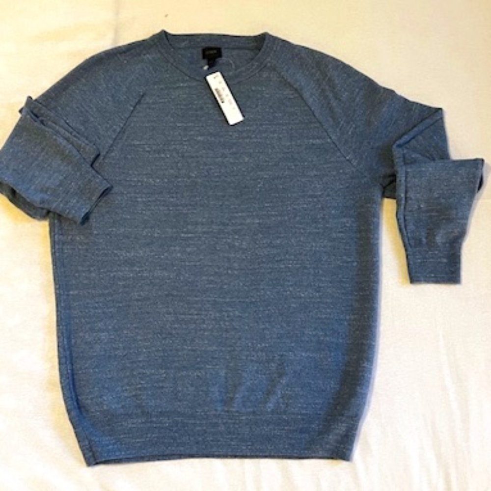 J Crew Small Cotton Slub Sweater Blue NWT!​​​​​​​​​​​